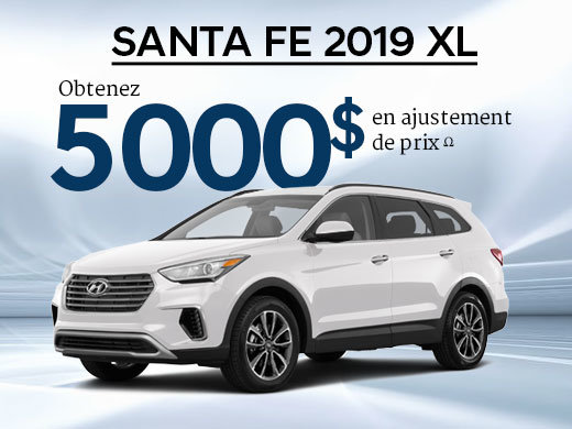 5 000$ en ajustement de prix pour le Santa Fe XL Essential 2019 chez Hyundai Trois-Rivières à Trois-Rivières