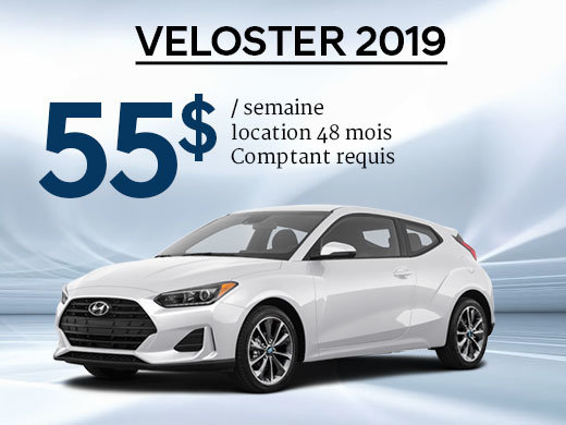 Seulement 55$ par semaine pour le Hyundai Veloster 2019 chez Hyundai Trois-Rivières à Trois-Rivières