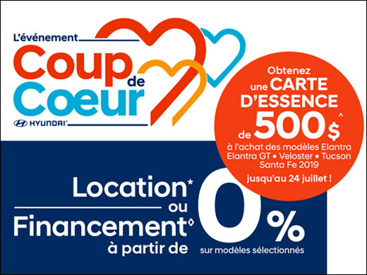 Location ou financement à partir de 0% + carte d'essence de 500$! chez Hyundai Trois-Rivières à Trois-Rivières