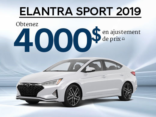 Jusqu'à 4 000$ en ajustement de prix sur les Elantra Sport 2019! chez Hyundai Shawinigan à Shawinigan