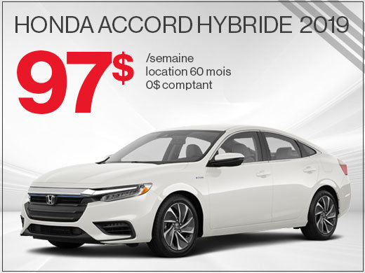 97$ par semaine pour la Honda Accord HYBRIDE 2019 chez Avantage Honda à Shawinigan