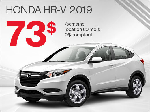 73$ par semaine pour rouler en Honda HR-V 2019 chez Avantage Honda à Shawinigan