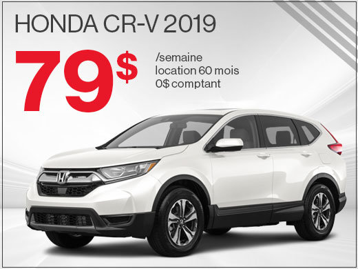 Découvrez le Honda CR-V 2019 pour 79$ par semaine chez Avantage Honda à Shawinigan