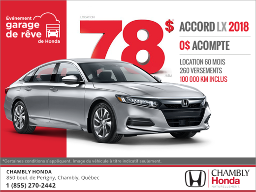 Procurez-vous la Honda Accord 2018!