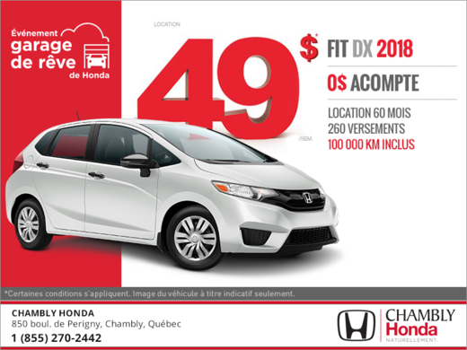 Procurez-vous la Honda Fit 2018!