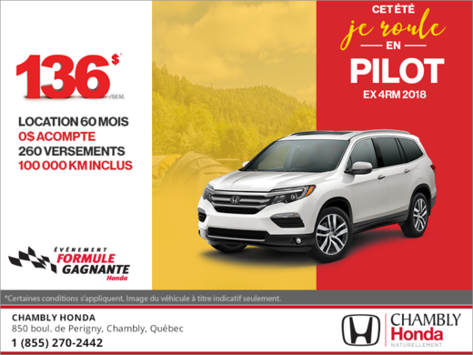 Louez le Honda Pilot 2018!