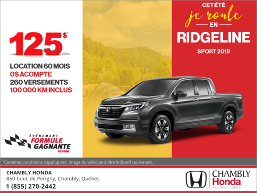 Louez le Honda Ridgeline 2018!