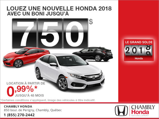 Le Grand Solde 2018 de Honda!