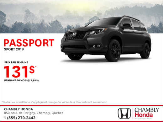 Louez la Honda Passport Sport 2019!