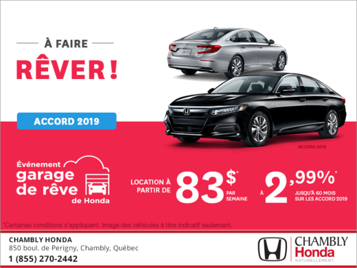 Louez la Honda Accord Berline 2019!