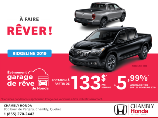 Louez le Honda Ridgeline 2019!