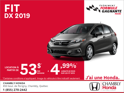 Louez la Honda Fit 2019!