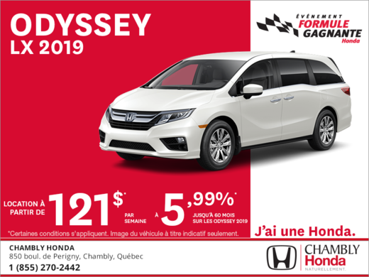 Louez la Honda Odyssey 2019!