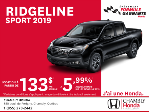 Louez le Honda Ridgeline 2019!