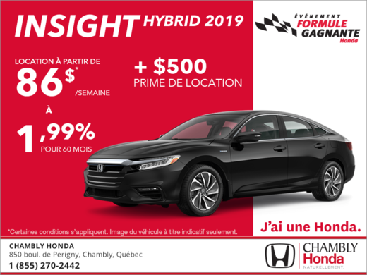 Louez la Honda Insight 2019!