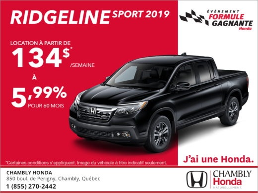 Louez le Honda Ridgeline 2019!