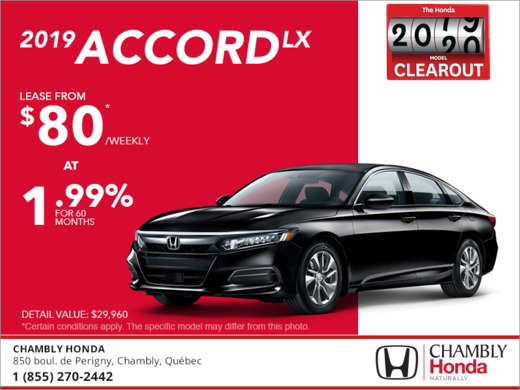 Lease the 2019 Honda Accord Sedan!
