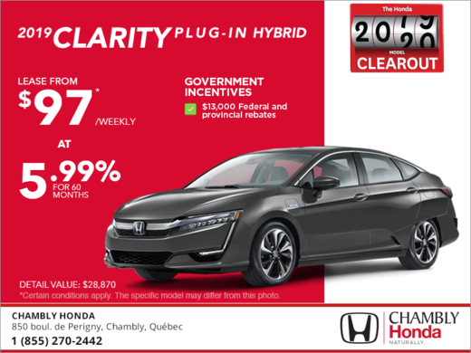 Lease the 2019 Honda Clarity!