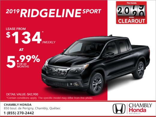 Lease the 2019 Honda Ridgeline!