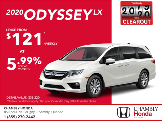 Lease the 2020 Honda Odyssey!