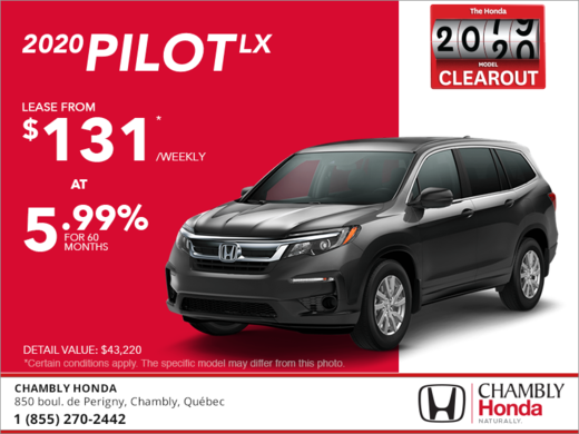 Lease the 2020 Honda Pilot!