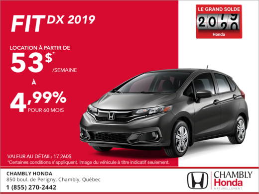 Louez la Honda Fit 2019!