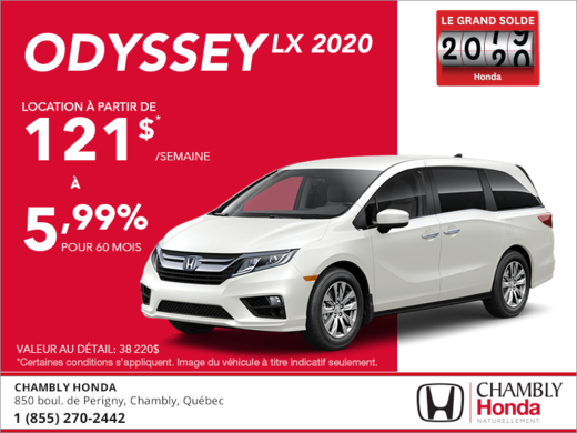Louez la Honda Odyssey 2020!
