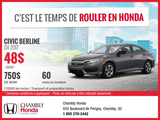 Honda Civic 2017 en location