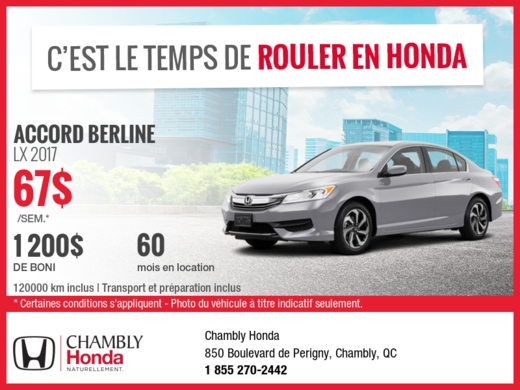 Honda Accord 2017 en location