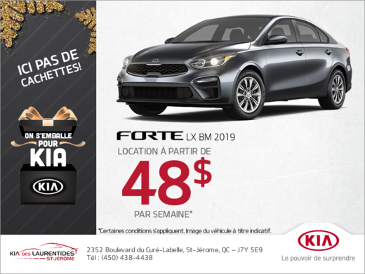 Procurez-vous la Kia Forte 2019!
