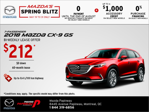Get the 2018 Mazda CX-9 Today!