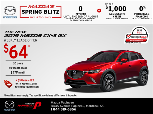 Get the 2019 Mazda CX-3 Today!