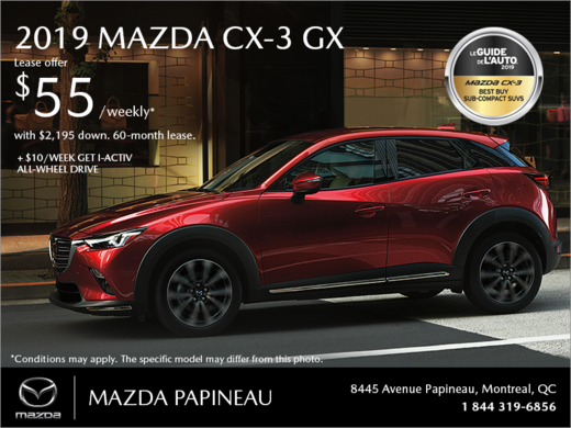 Get the 2019 Mazda CX-3!
