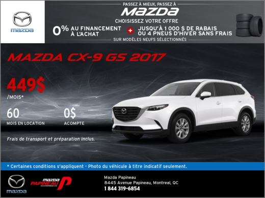 Obtenez la nouvelle Mazda CX-9 2017