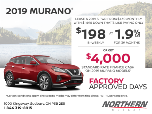 Get the 2019 Murano Today!