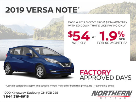 Get the 2019 Versa Note Today!
