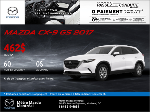 Obtenez la nouvelle Mazda CX-9 2017