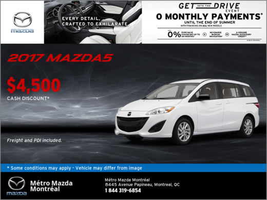 Save Big on the 2017 Mazda5 GS!