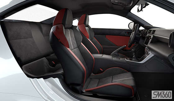 Black Alcantara Leather with Red Accents