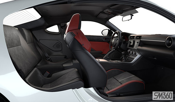 Black Alcantara Leather with Red Accents
