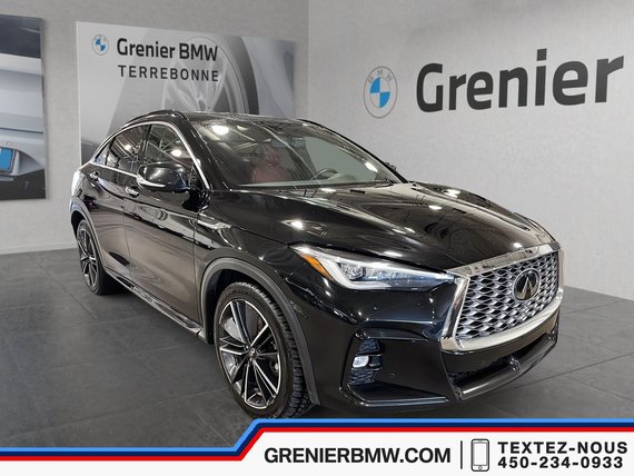 2022 Infiniti QX55 Sensory, Black on Red Interior, Bose Sound System