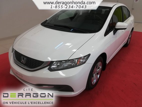 Honda Civic Sedan LX + JAMAIS ACCIDENTE + UN SEUL PROPRIETAIRE 2014