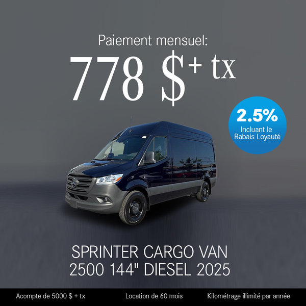 Sprinter Cargo Van 2500 144'' Diesel 2025
