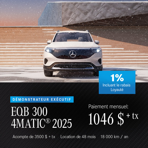 Démonstrateur Exécutif EQB 300 4MATIC 2025