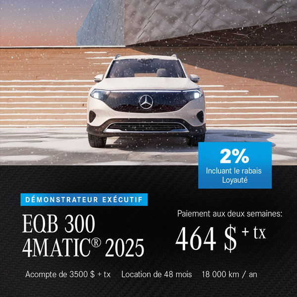 Démonstrateur Exécutif EQB 300 4MATIC 2025