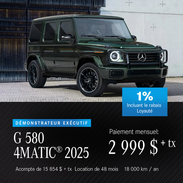 Démonstrateur Exécutif G 580 4MATIC 2025