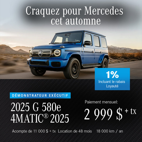 Démonstrateur Exécutif G 580e 4MATIC 2025