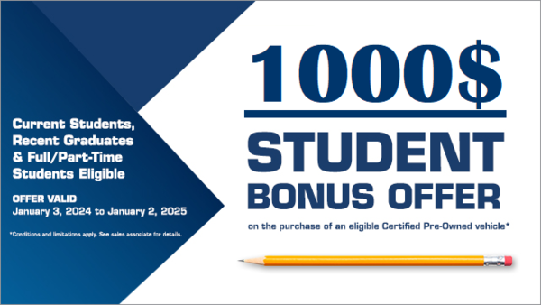 Certified pre-owned student bonus