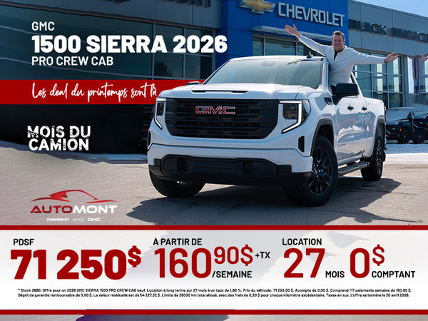 GMC 1500 Sierra Crew Cab Pro 2026