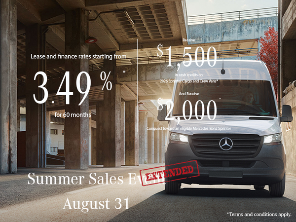 Mercedes-Benz Oakville | Limited-Time 2026 Sprinter Van Offers
